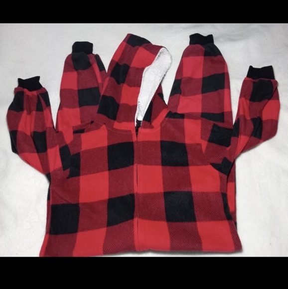 Kids One Piece Fleece Pajamas - Picture 2 of 3